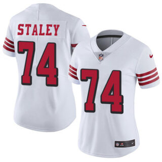 Nike 49ers #74 Joe Staley White Rush Women's Stitched NFL Vapor Untouchable Limited Jersey