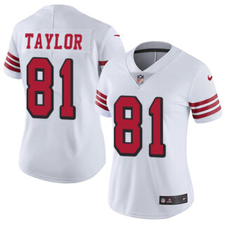 Nike 49ers #81 Trent Taylor White Rush Women's Stitched NFL Vapor Untouchable Limited Jersey