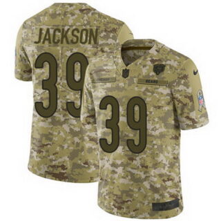 Men Nike Bears #39 Eddie Jackson Camo Stitched NFL Limited 2018 Salute to Service Jersey