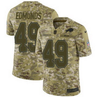 Nike Bills #49 Tremaine Edmunds Camo Youth Stitched NFL Limited 2018 Salute to Service Jersey