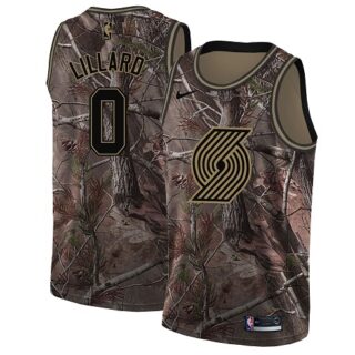 Nike Blazers #0 Damian Lillard Camo NBA Swingman Realtree Collection Jersey