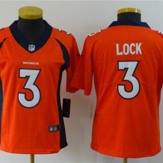 Nike Broncos 3 Drew Lock Orange Women Vapor Untouchable Limited Jersey