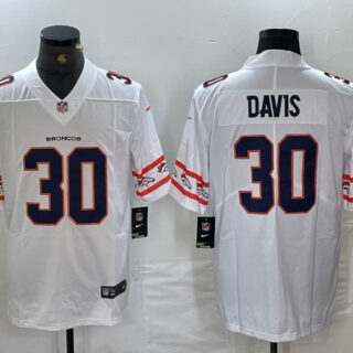 Nike Broncos 30 Phillip Lindsay White Team Logo Vapor Limited Men Jersey
