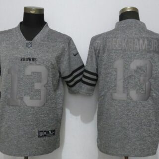 Nike Browns 13 Beckham Jr Gray Gridiron Gray Vapor Untouchable Limited Jersey