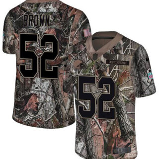 Nike Browns #52 Preston Brown Camo Men's Stitched NFL Limited Rush Realtree Jersey