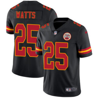 Nike Chiefs #25 Armani Watts Black Men's Stitched NFL Limited Rush Jersey