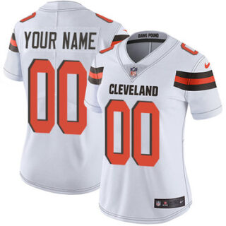 Nike Cleveland Browns Elite White Road Women's Jersey NFL Vapor Untouchable Customized jerseys
