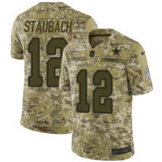 Nike Cowboys #12 Roger Staubach Camo Men's Stitched NFL Limited 2018 Salute To Service Jersey