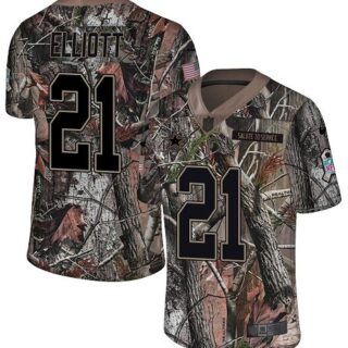 Nike Cowboys #21 Ezekiel Elliott Camo Men's Stitched NFL Limited Rush Realtree Jersey