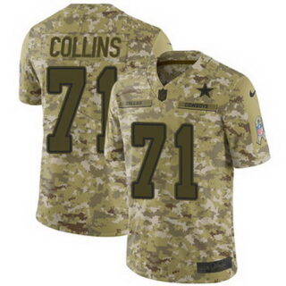 Nike Cowboys #71 La'el Collins Camo Youth Stitched NFL Limited 2018 Salute to Service Jersey