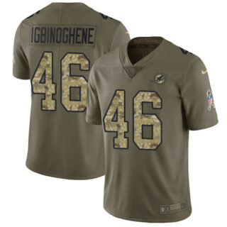 Nike Dolphins #46 Noah Igbinoghene Olive Camo Men's Stitched NFL Limited 2017 Salute To Service Jersey