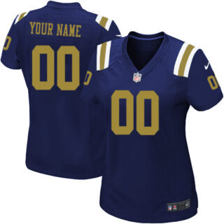 Nike NFL New York Jets Customized Limited Navy Blue Alternate Women's Jersey