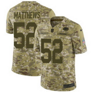 Nike Packers #52 Clay Matthews Camo Youth Stitched NFL Limited 2018 Salute to Service Jersey