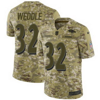 Nike Ravens #32 Eric Weddle Camo Youth Stitched NFL Limited 2018 Salute to Service Jersey
