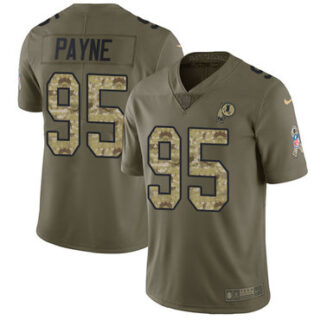 Nike Redskins #95 Da'Ron Payne Olive Camo Youth Stitched NFL Limited 2017 Salute to Service Jersey
