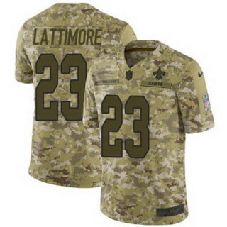 Nike Saints #23 Marshon Lattimore Camo Men's Stitched NFL Limited 2018 Salute To Service Jersey