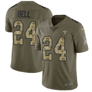 Nike Saints #24 Vonn Bell Olive Camo Men's Stitched NFL Limited 2017 Salute To Service Jersey