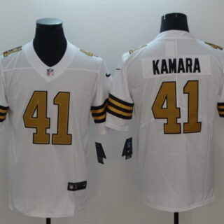 Nike Saints 41 Alvin Kamara White Color Rush Limited Jersey