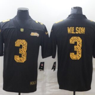 Nike Seahawks 3 Russell Wilson Black Leopard Vapor Untouchable Limited Jersey