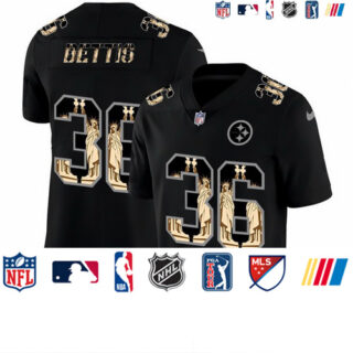 Nike Steelers 36 Jerome Bettis Black Statue Of Liberty Limited Jersey