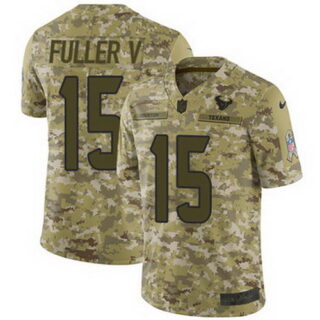Nike Texans #15 Will Fuller V Camo Men's Stitched NFL Limited 2018 Salute To Service Jersey