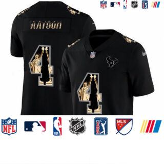 Nike Texans 4 Deshaun Watson Black Statue Of Liberty Limited Jersey
