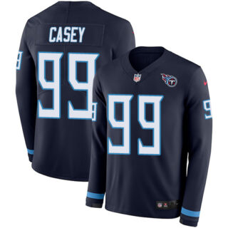 Nike Titans #99 Jurrell Casey Navy Blue Team Color Men's Stitched NFL Limited Therma Long Sleeve Jersey
