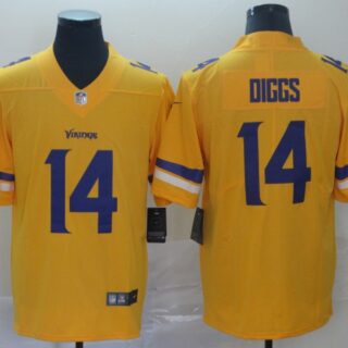 Nike Vikings 14 Stefon Diggs Gold Inverted Legend Limited Jersey