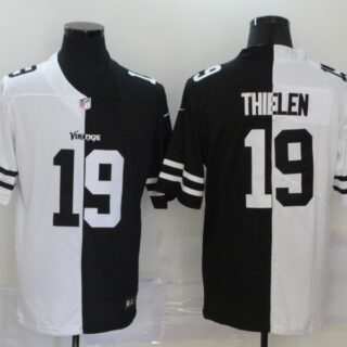 Nike Vikings 19 Adam Thielen Black And White Split Vapor Untouchable Limited Jersey