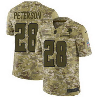 Nike Vikings #28 Adrian Peterson Camo Men's Stitched NFL Limited 2018 Salute To Service Jersey