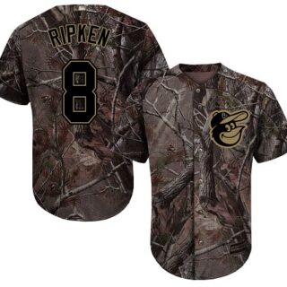 Orioles #8 Cal Ripken Camo Realtree Collection Cool Base Stitched Baseball Jersey