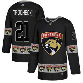 Panthers 21 Vincent Trocheck Black Team Logos Fashion Adidas Jersey
