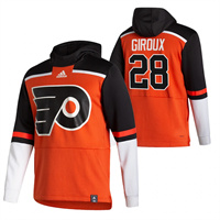Philadelphia Flyers #28 Claude Giroux Reverse Retro Pullover Hoodie Orange