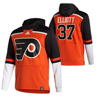 Philadelphia Flyers #37 Brian Elliott Reverse Retro Pullover Hoodie Orange