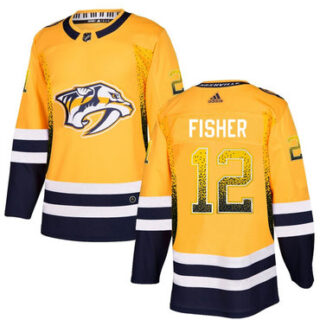 Predators 12 Mike Fisher Gold Drift Fashion Adidas Jersey