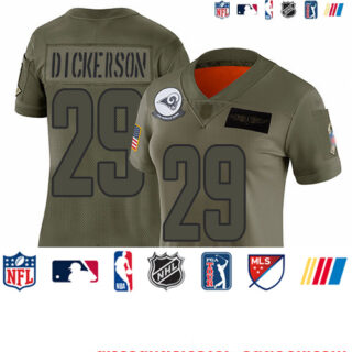 Rams #29 Eric Dickerson Camo Women's Stitched Football Limited 2019 Salute to Service Jersey