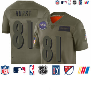 Ravens #81 Hayden Hurst Camo Men's Stitched Football Limited 2019 Salute To Service Jersey