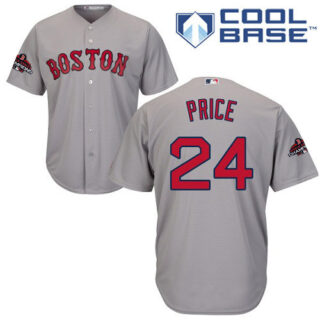 Red Sox #24 David Price Grey New Cool Base 2018 World Series Champions Stitched MLB Jersey