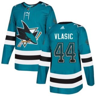 Sharks 44 Marc-Edouard Vlasic Teal Drift Fashion Adidas Jersey