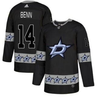 Stars 14 Jamie Benn Black Team Logos Fashion Adidas Jersey