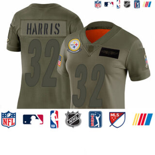 Steelers #32 Franco Harris Camo Women's Stitched Football Limited 2019 Salute to Service Jersey