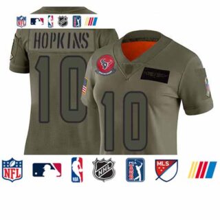Texans #10 DeAndre Hopkins Camo Women's Stitched Football Limited 2019 Salute to Service Jersey