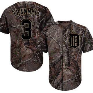 Tigers #3 Alan Trammell Camo Realtree Collection Cool Base Stitched Baseball Jersey