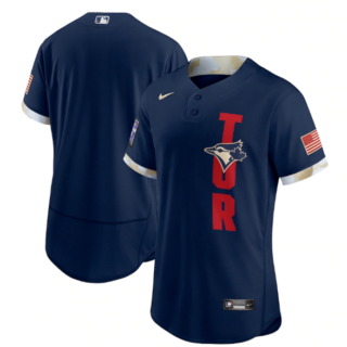 Toronto Blue Jays Blank 2021 Navy All-Star Flex Base Stitched MLB Jersey
