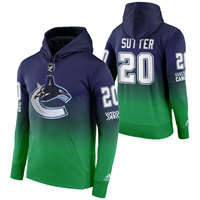Vancouver Canucks #20 Brandon Sutter Reverse Retro Pullover Hoodie Green