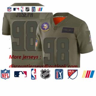 Vikings #98 Linval Joseph Camo Youth Stitched Football Limited 2019 Salute to Service Jersey