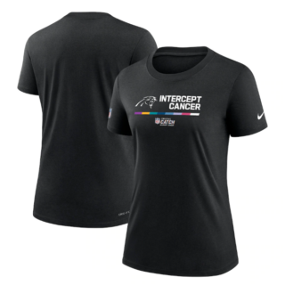 Women's Carolina Panthers 2022 Black Crucial Catch Performance T-Shirt(Run Small)