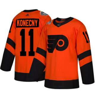 Women's Flyers #11 Travis Konecny Orange Authentic 2019 Stadium Series Women's Stitched Hockey Jersey