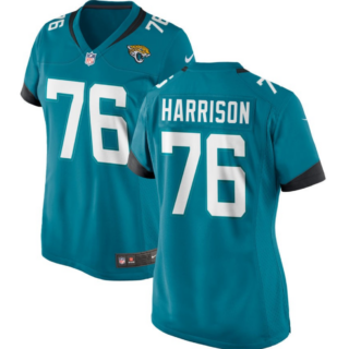 Women's Jacksonville Jaguars #76 Anton Harrison Teal 2023 Draft Stitched Jersey(Run Small)