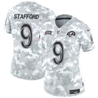 Women's Los Angeles Rams #9 Matthew Stafford 2024 F.U.S.E Arctic Camo Salute To Service Limited Stitched Football Jersey(Run Small)